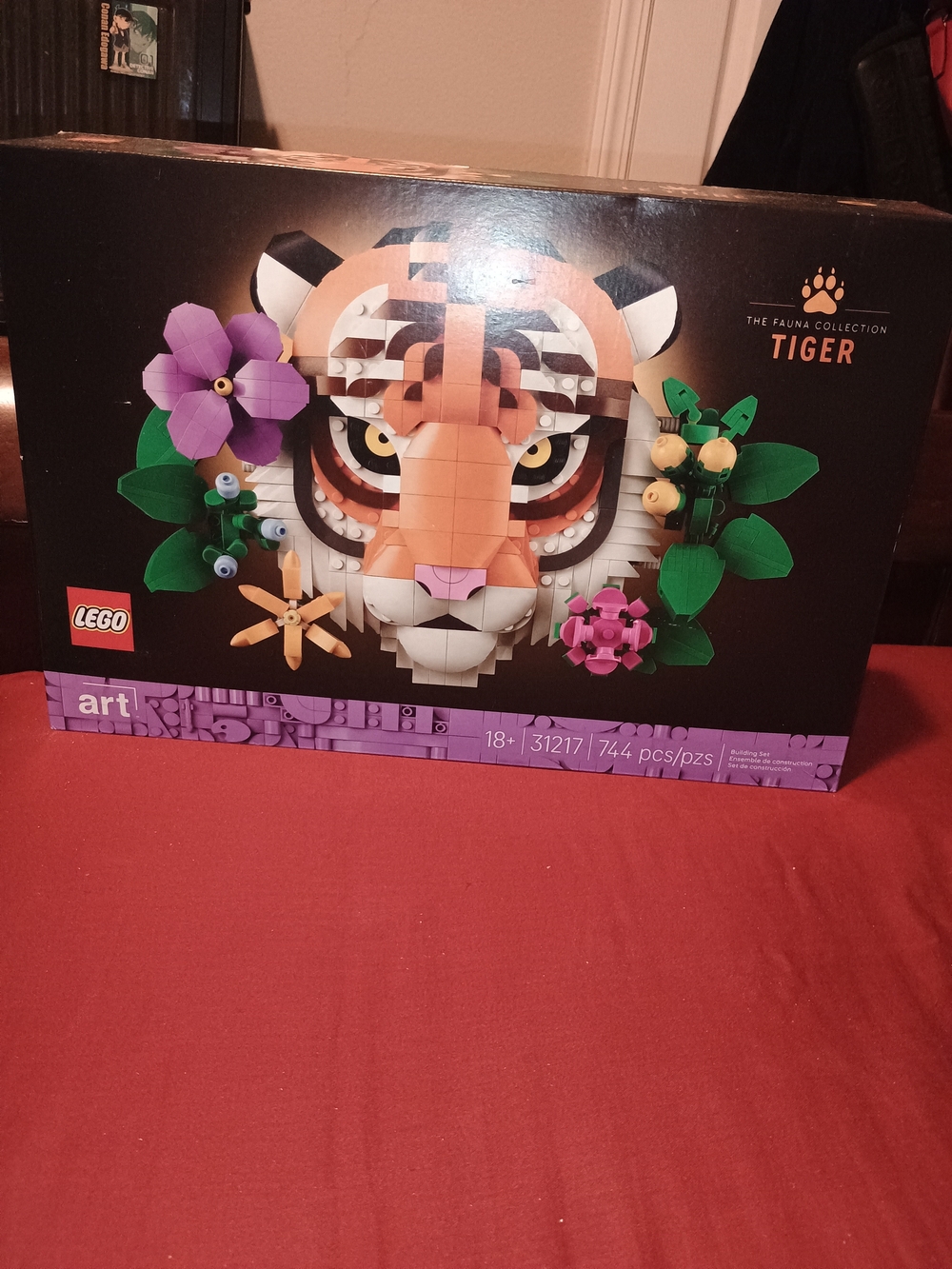 Lego Tiger Face Art Build Kit - Orange White Green Purple Pink